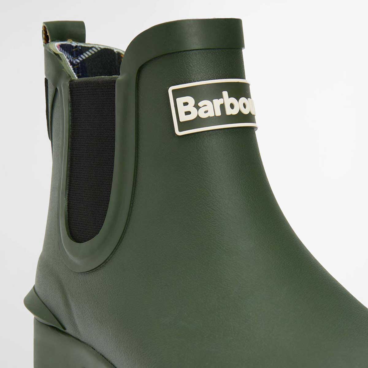 BARBOUR Ladies Wilton Chelsea Boot Style Wellingtons - Olive - Image 7