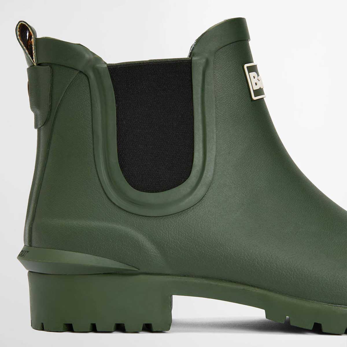 BARBOUR Ladies Wilton Chelsea Boot Style Wellingtons - Olive - Image 8