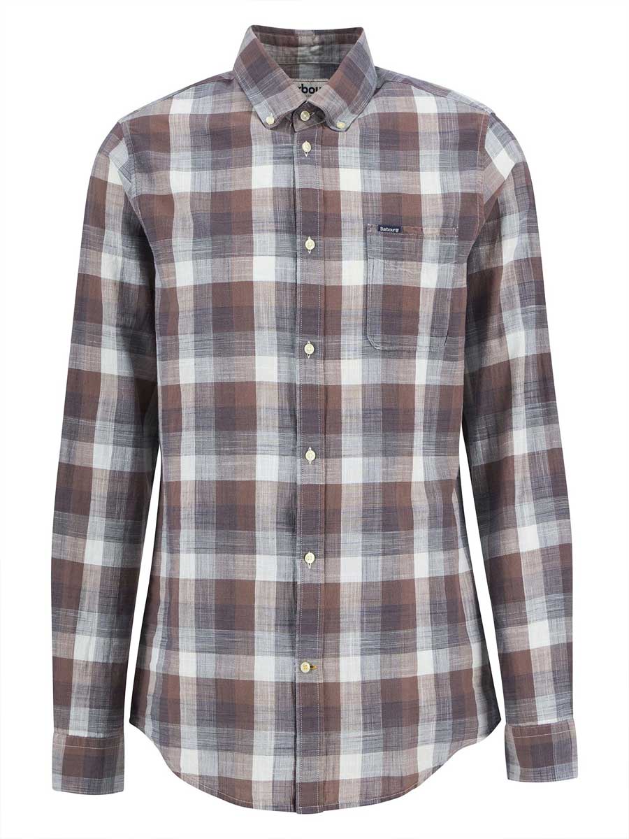 30% OFF BARBOUR Men's Hillroad Tailored Long-Sleeved Shirt - Peppercorn - Size: XL - Image 2