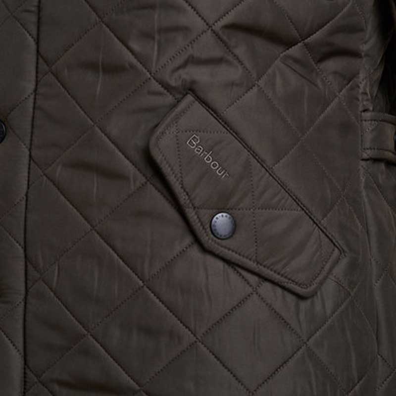BARBOUR Powell Quilted Jacket with Fleece Lining - Mens - Olive - Image 4