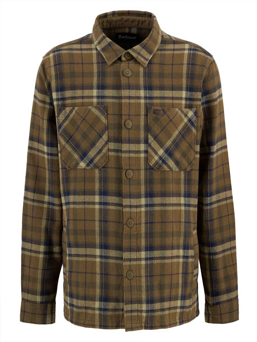 30% OFF BARBOUR Men's Trent Checkered Overshirt - Olive - Image 2