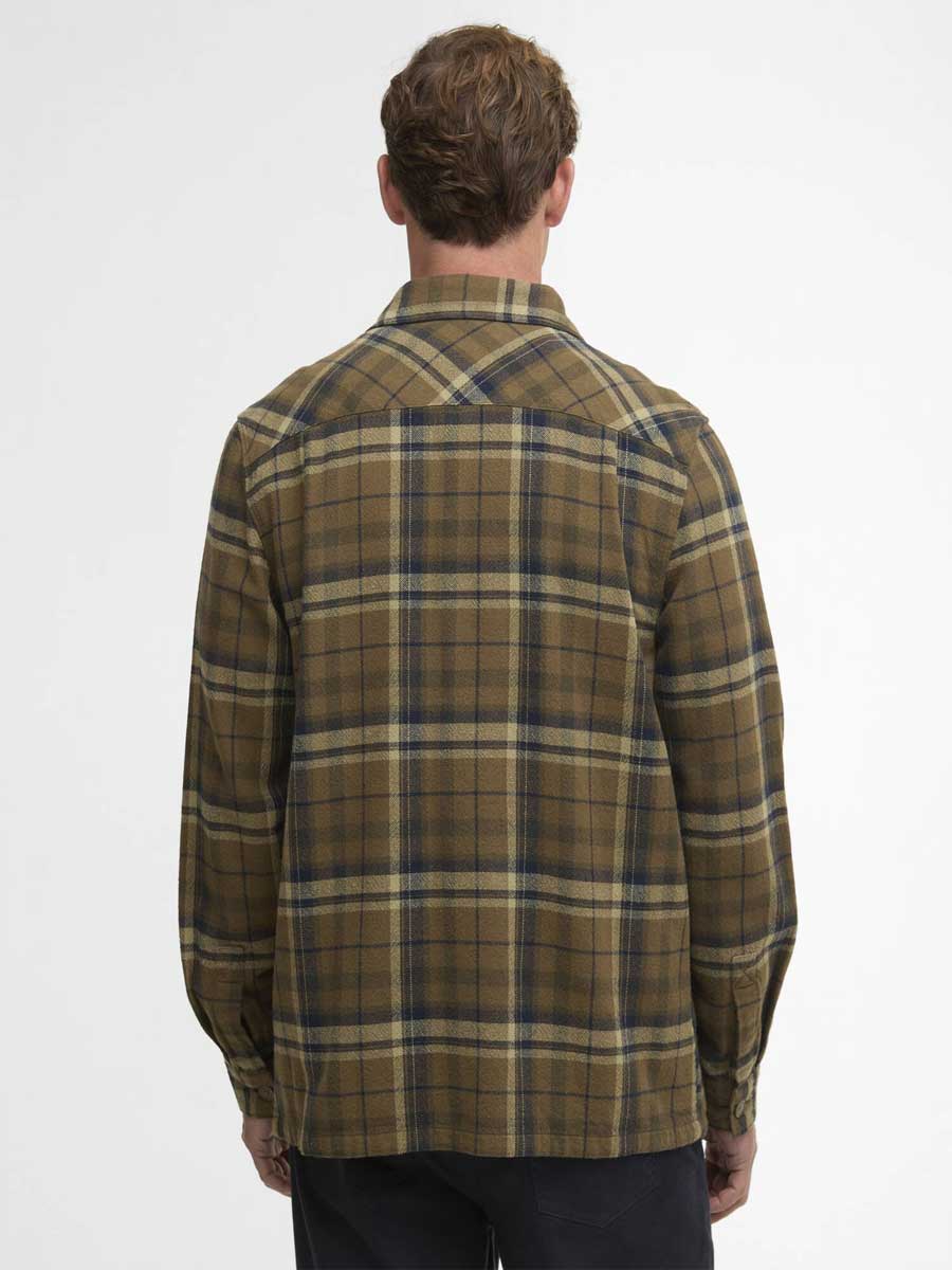 30% OFF BARBOUR Men's Trent Checkered Overshirt - Olive - Image 3