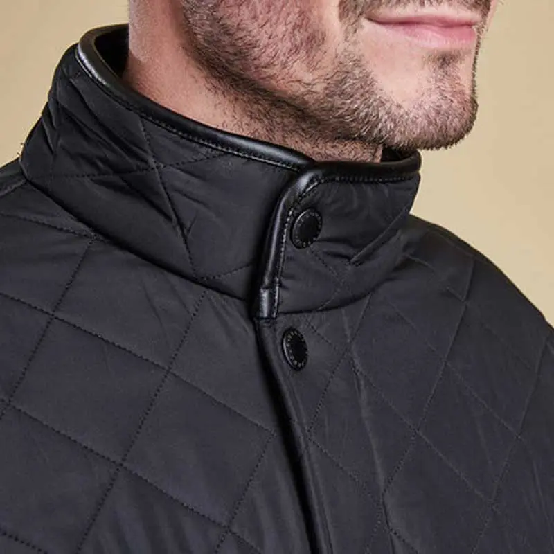 BARBOUR Powell Quilted Jacket with Fleece Lining - Mens - Black - Image 4