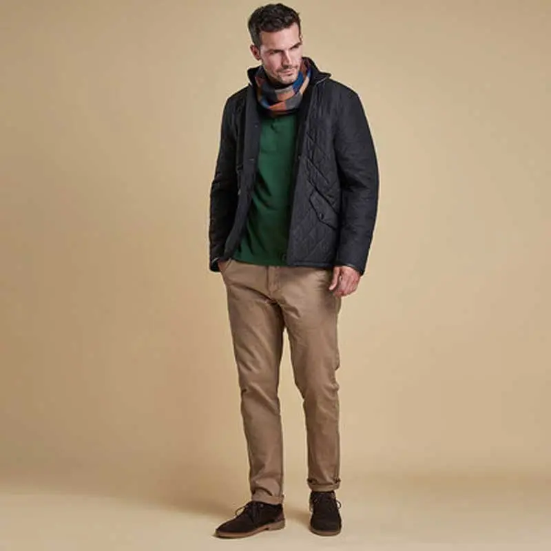 BARBOUR Powell Quilted Jacket with Fleece Lining - Mens - Black - Image 6