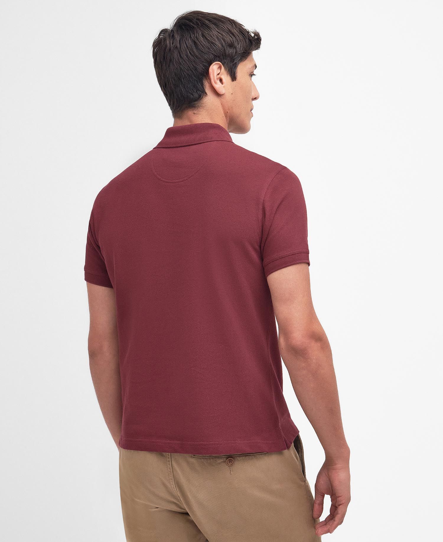 BARBOUR Tartan Pique Polo Shirt - Mens - Ruby - Image 3