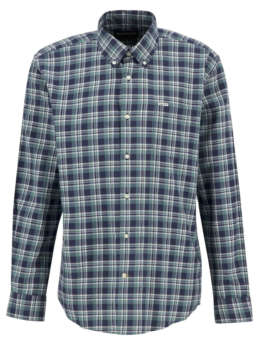 40% OFF BARBOUR Turville Regular Long-Sleeved Checked Shirt - Mens - Mallard Green - Size: MEDIUM