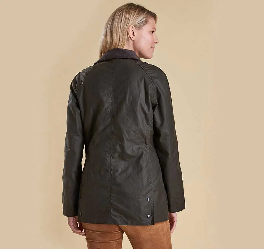 BARBOUR Classic Beadnell Wax Jacket - Womens - Olive - Image 6