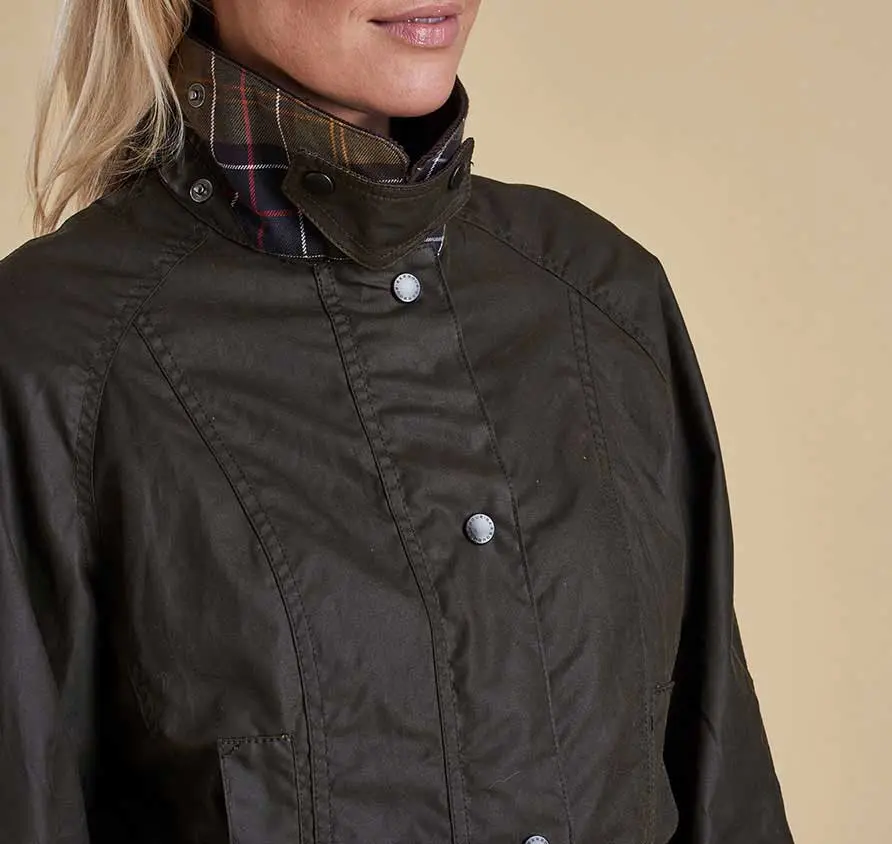 BARBOUR Classic Beadnell Wax Jacket - Womens - Olive - Image 7