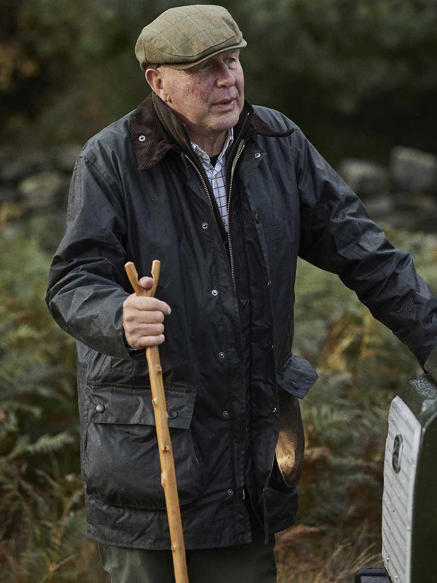 BARBOUR Border Wax Jacket - Mens - Sage - Image 3