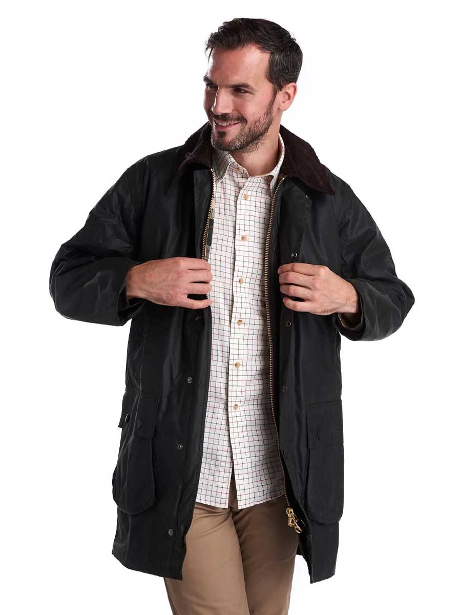 BARBOUR Border Wax Jacket - Mens - Sage - Image 4