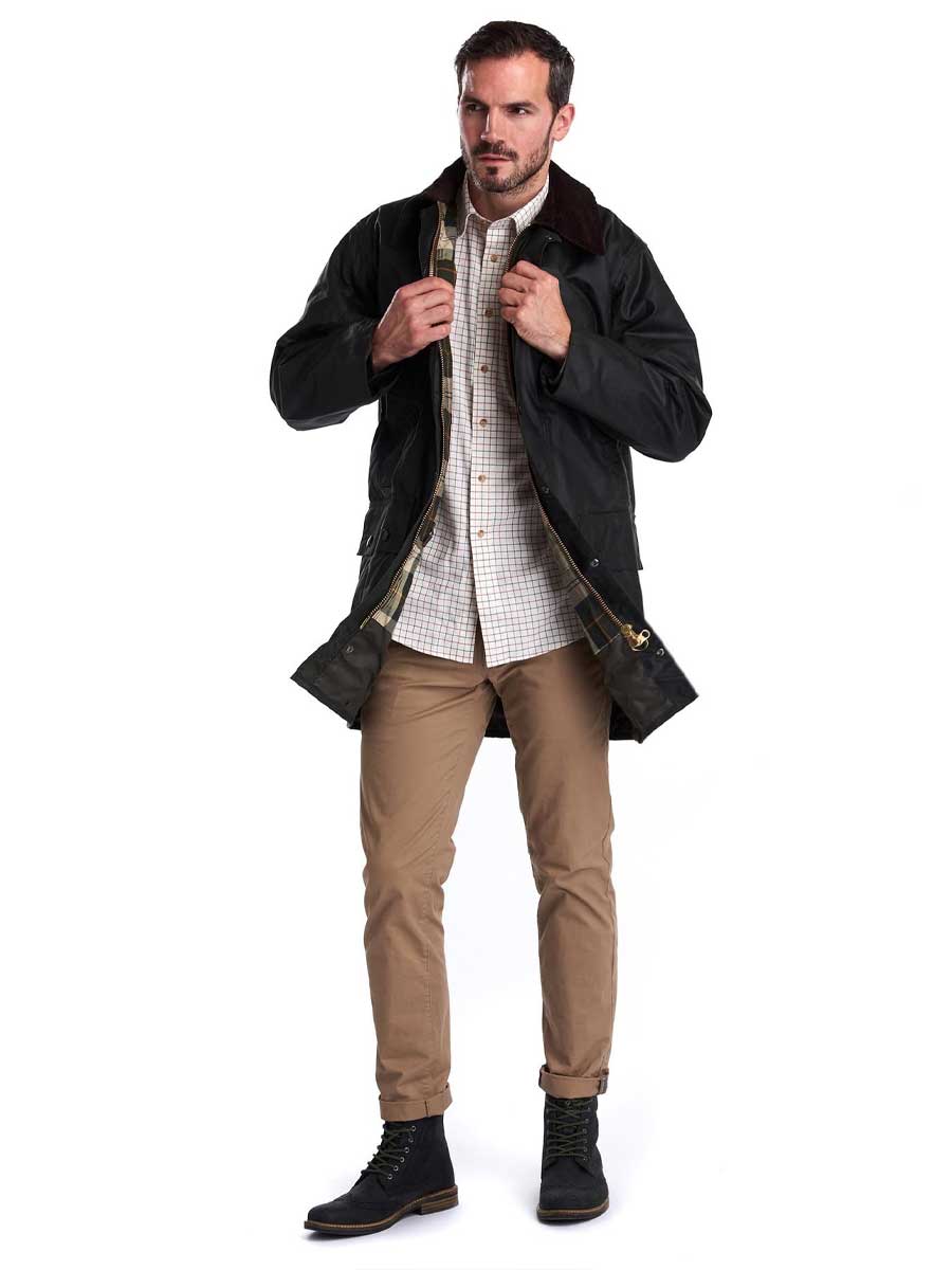 BARBOUR Border Wax Jacket - Mens - Sage - Image 6