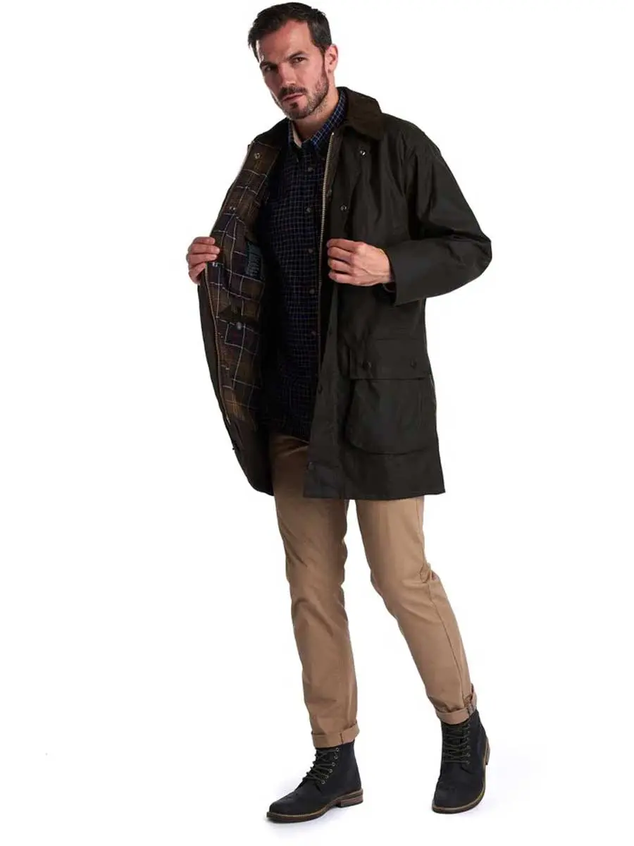BARBOUR Classic Northumbria Wax Jacket - Mens - Olive - Image 3