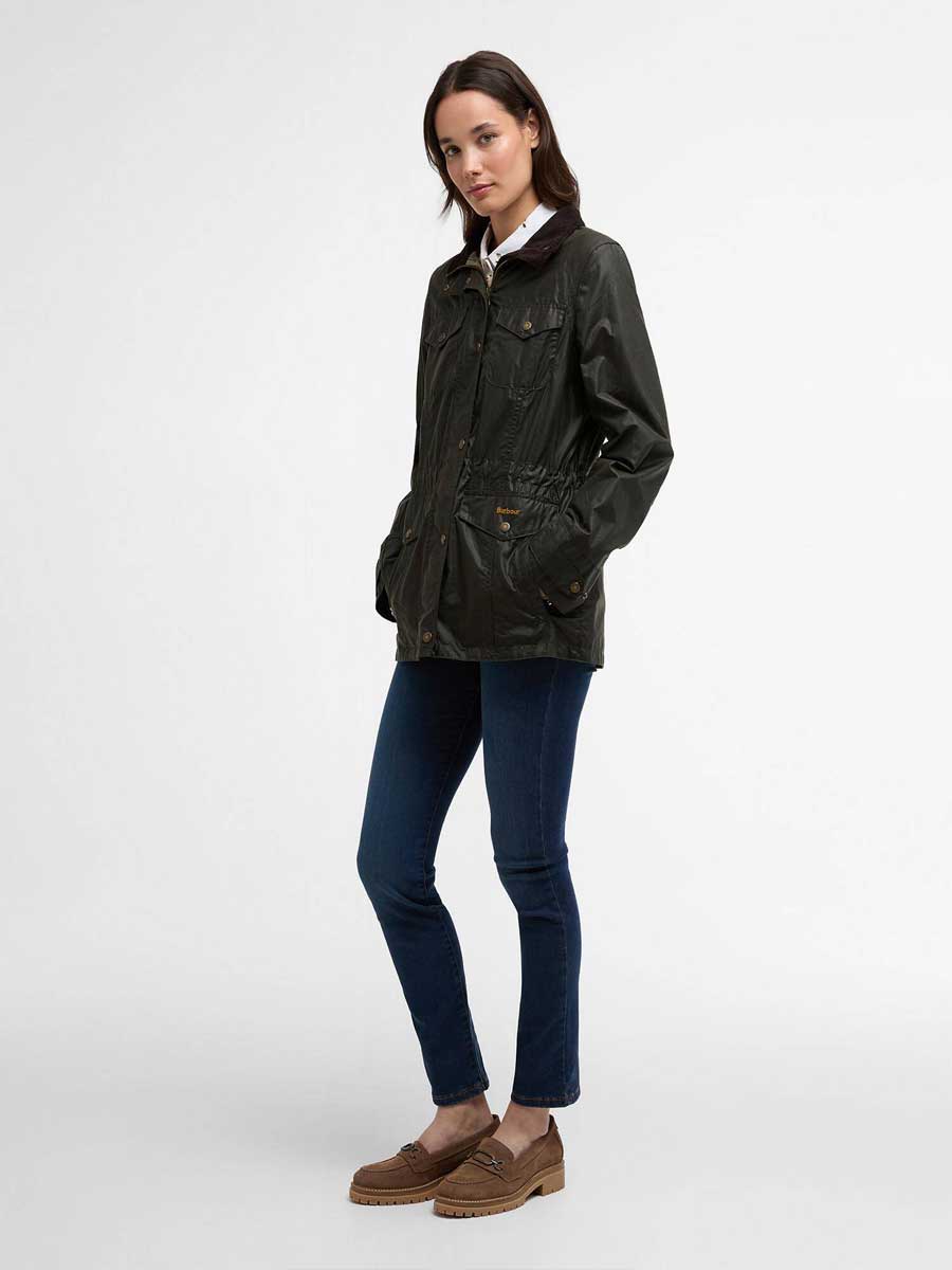 BARBOUR Women's Summer Sapper Waxed Jacket - Archive Olive / Ancient - Image 7