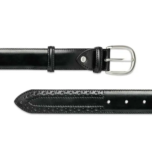 BARKER Belt - Mens Leather Brogue - Black Calf - Image 2
