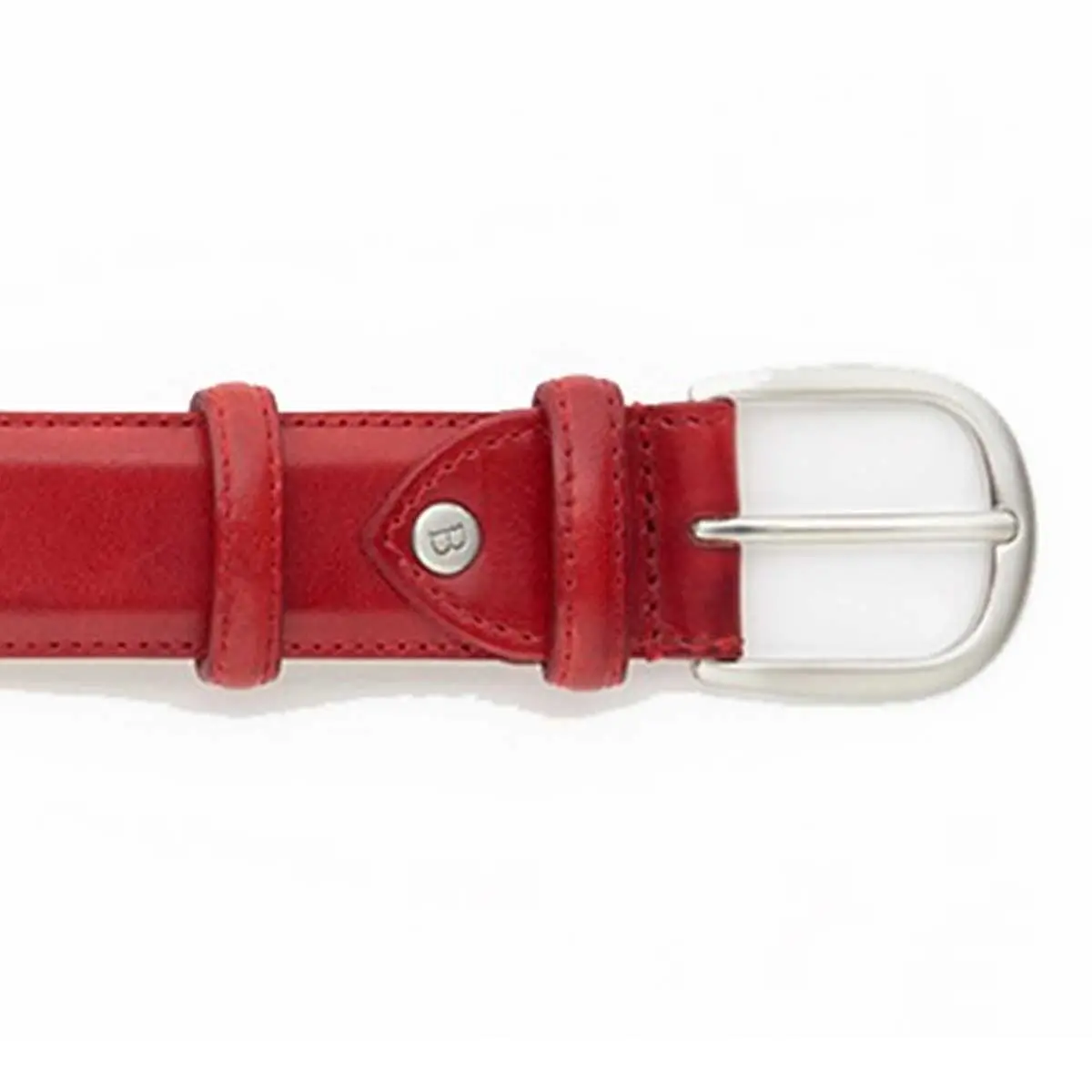 BARKER Belt - Mens Leather Plain - Red Hand Painted - Image 2