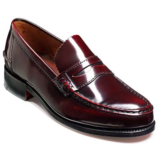 BARKER Caruso Shoes – Mens Loafers – Burgundy Hi-Shine