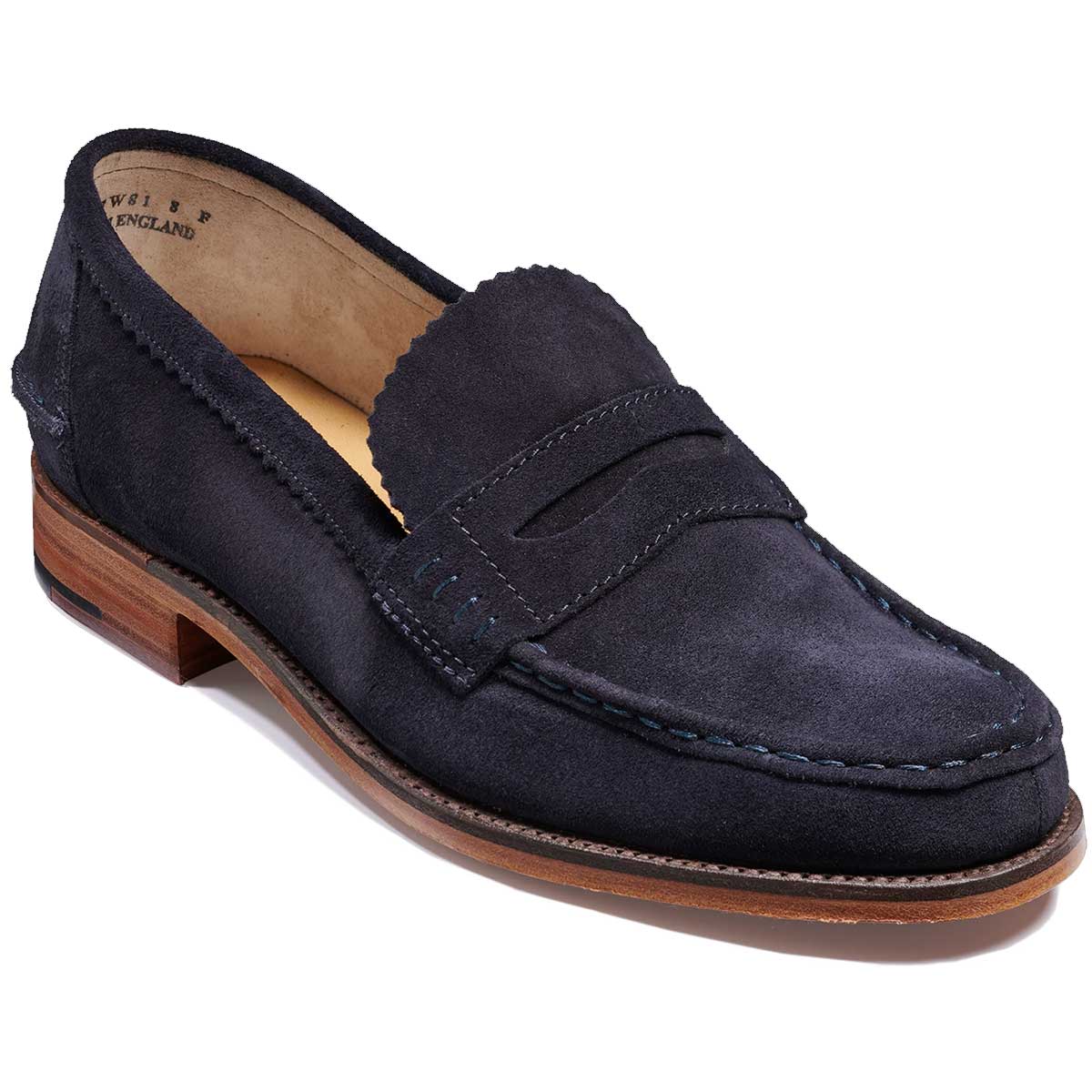 BARKER Caruso Shoes – Mens Loafers – Navy Suede