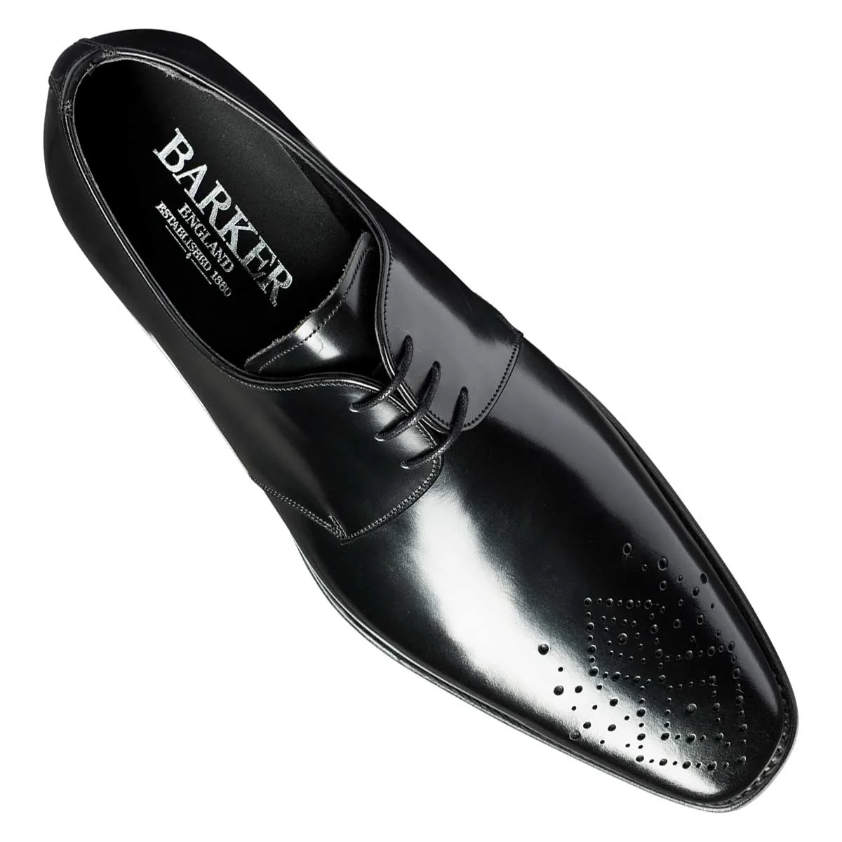 BARKER Darlington Shoes - Mens Derby Style - Black Hi-Shine - Image 2