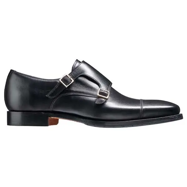 BARKER Edison Shoes - Mens Monk Strap - Black Calf - Image 3