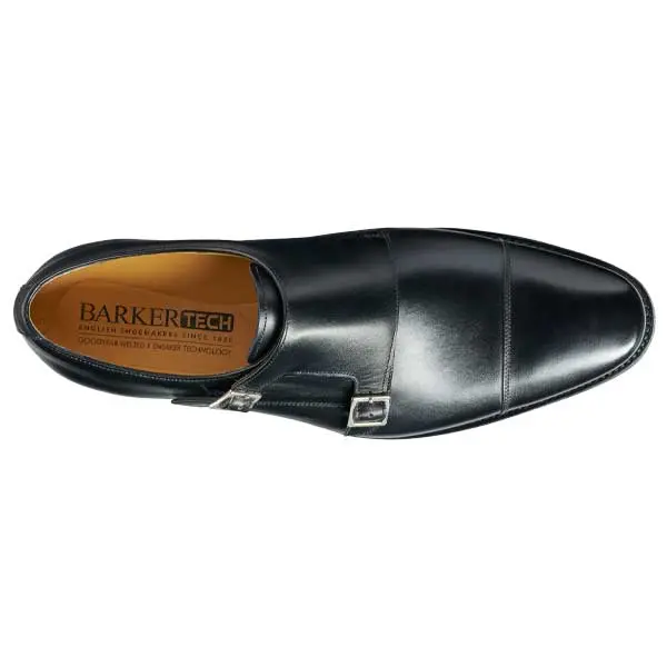 BARKER Edison Shoes - Mens Monk Strap - Black Calf - Image 4