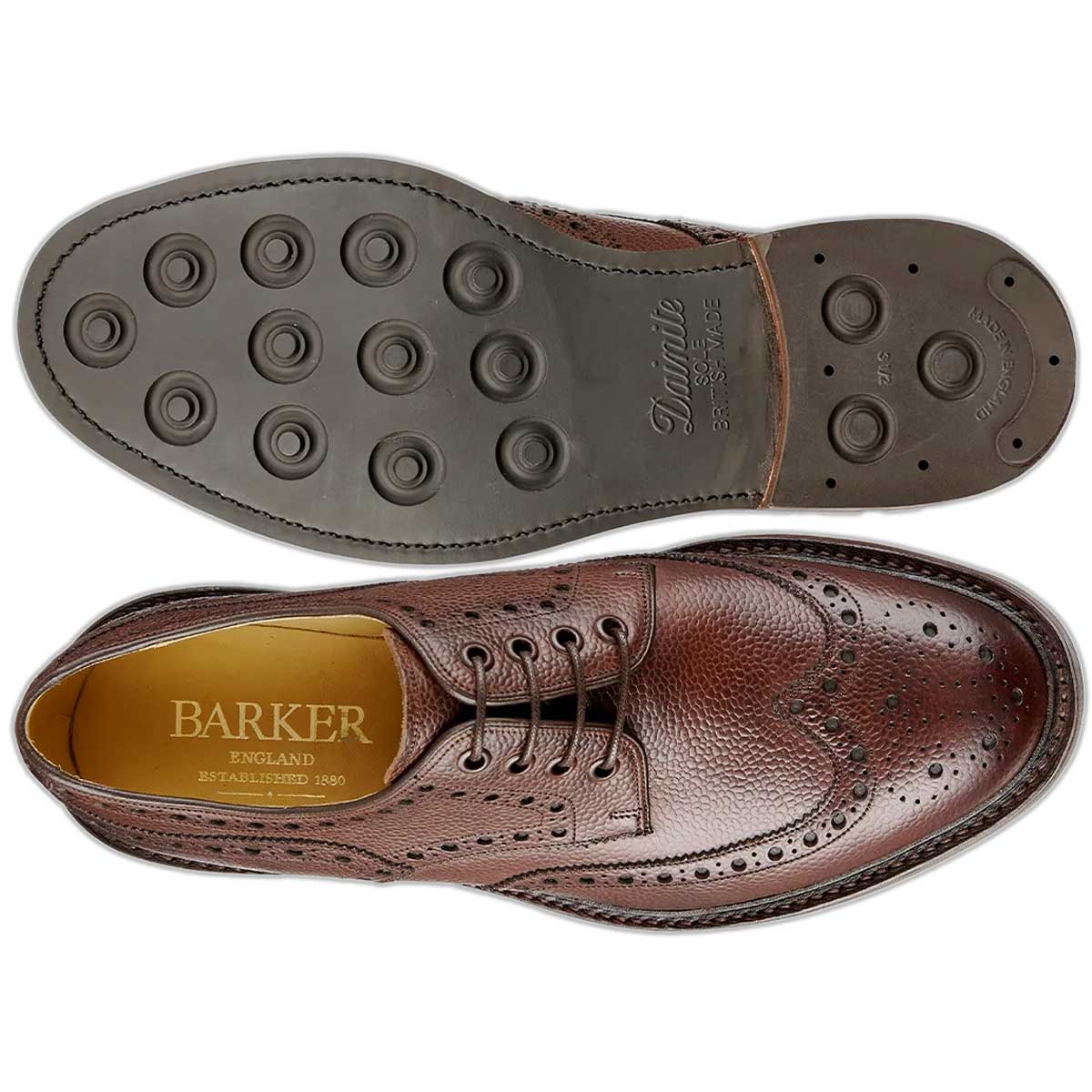 BARKER Kendall Shoes - Mens Brogues - Cherry Grain - Image 4