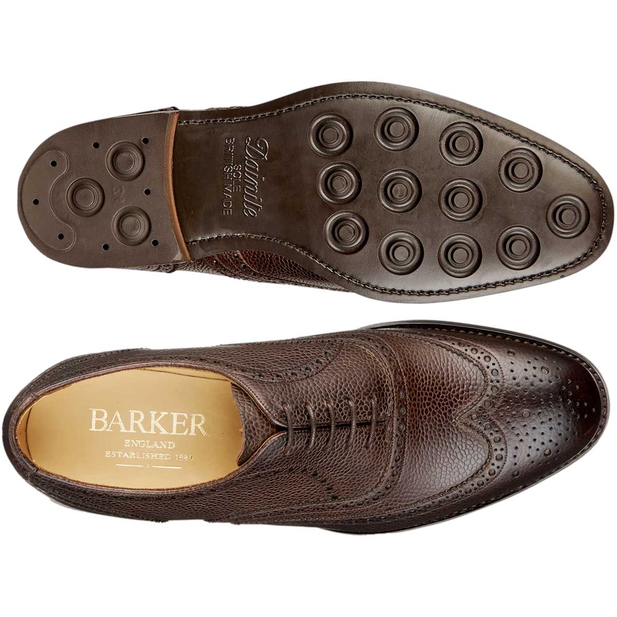 BARKER Malton II Shoes - Mens Brogue - Chocolate Grain - Image 4
