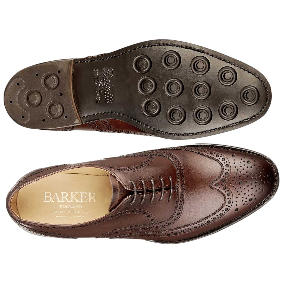 BARKER Malton II Shoes - Mens Brogue - Ebony Calf - Image 4