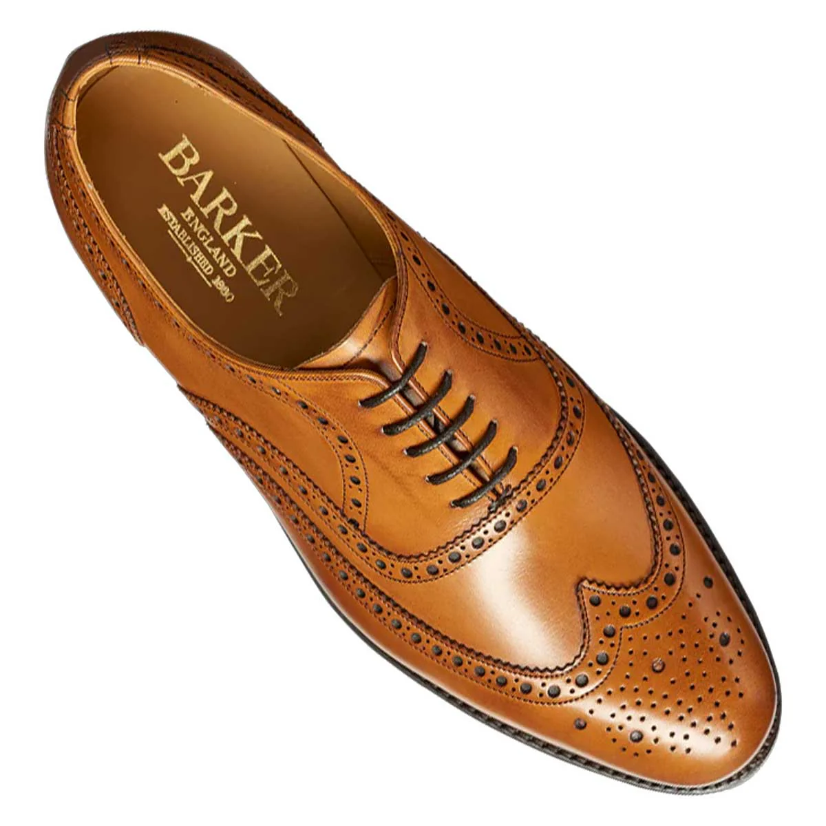 BARKER Malton Shoes - Mens Oxford Brogue - Cedar Calf - Image 2