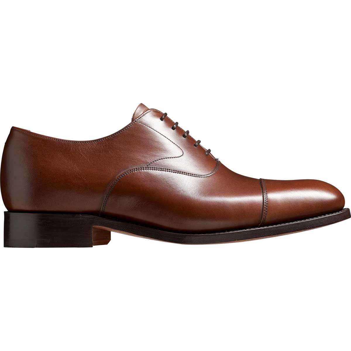 BARKER Malvern Shoes - Mens Toe Cap Oxford - Dark Walnut Calf - Image 3