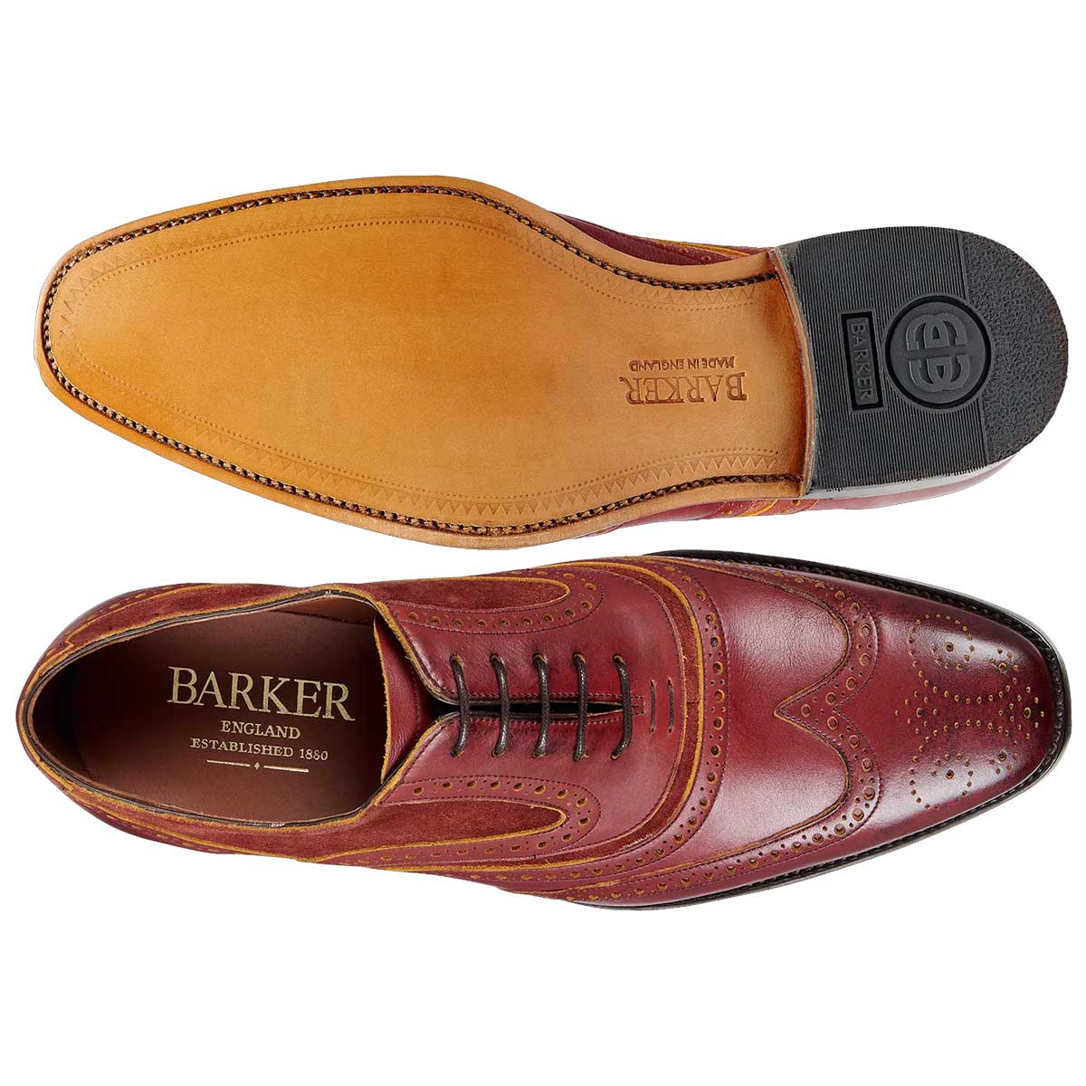 BARKER McClean Shoes - Mens Brogue - Rum & Mustard - Image 4