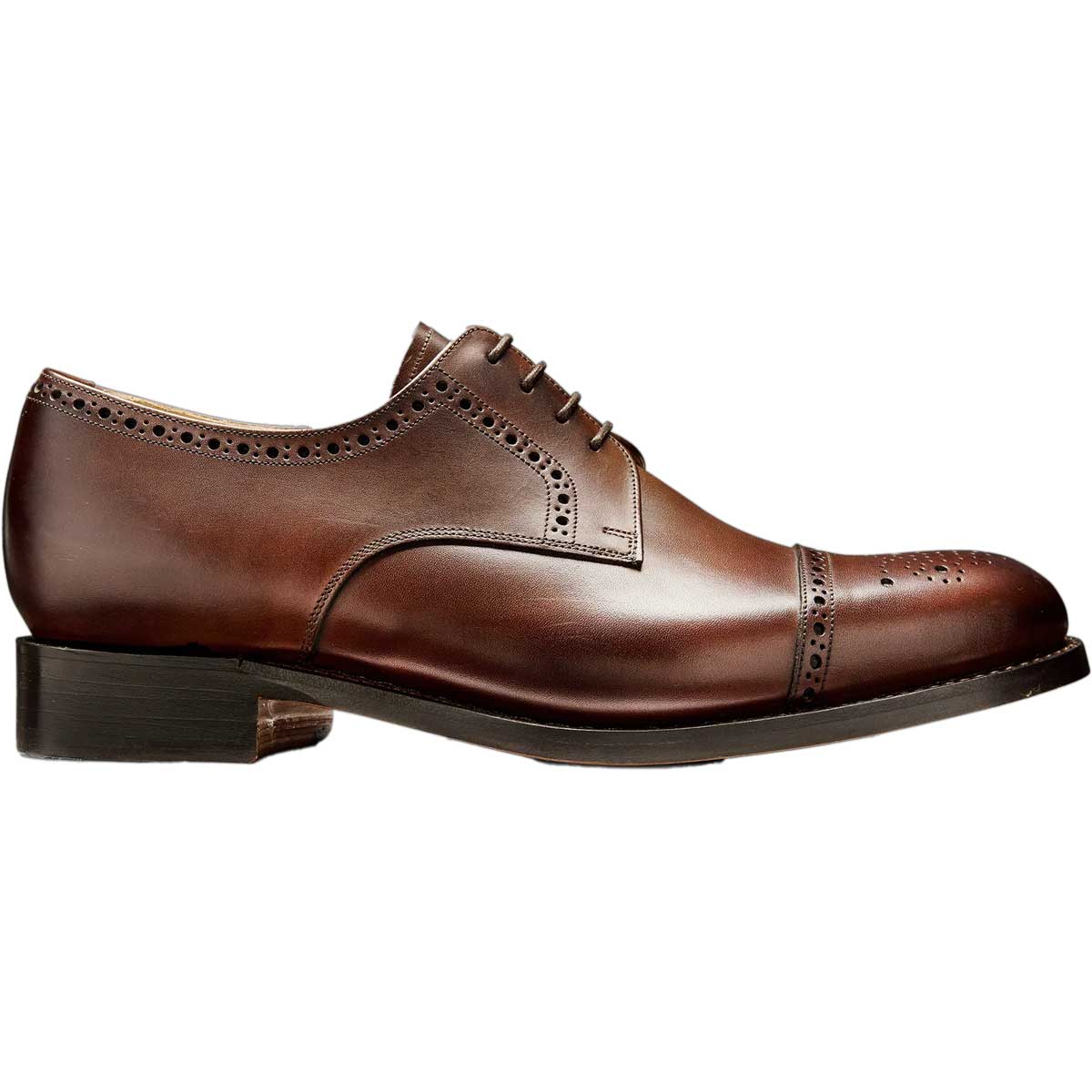 BARKER Mowbray Shoes – Mens Semi-Brogue Oxford – Ebony Calf - Image 3