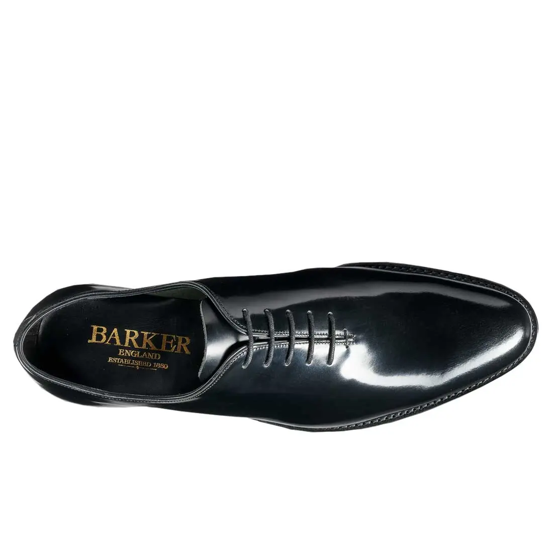BARKER Nelson Shoes - Mens Oxford- Black Hi-Shine - Image 2