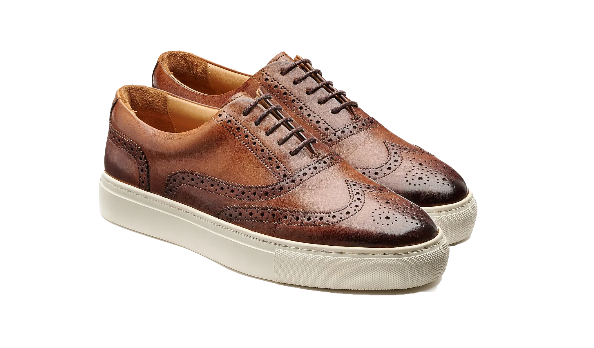 BARKER Owen Shoes - Men's Brogue Sneaker - Walnut Calf - Image 3