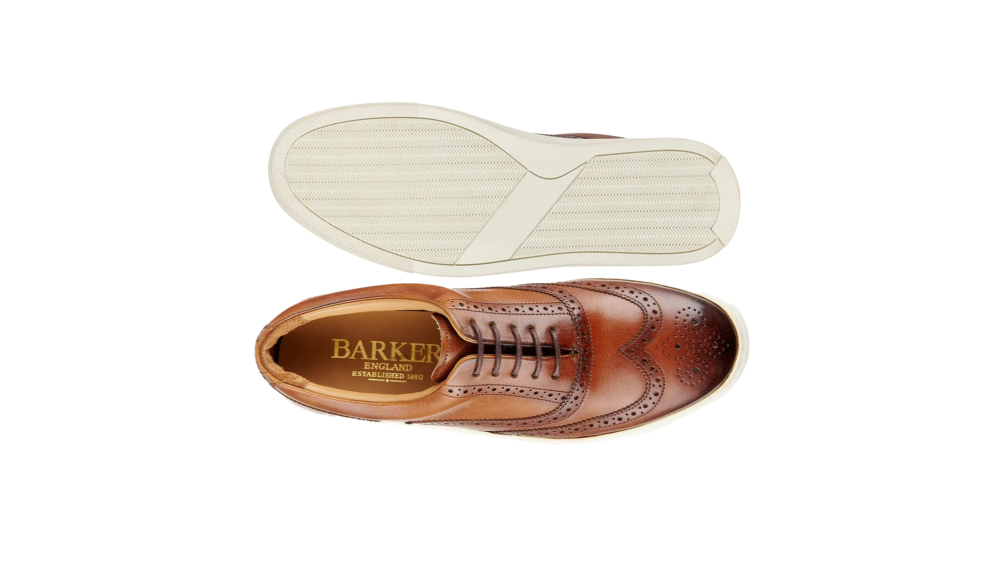 BARKER Owen Shoes - Men's Brogue Sneaker - Walnut Calf - Image 4