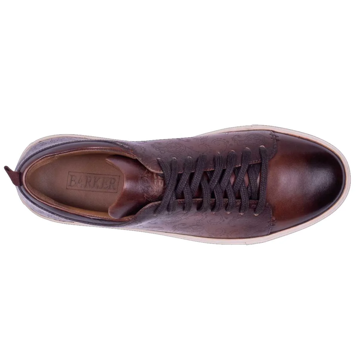 BARKER Paisley Sneakers - Mens - Chestnut Hand Painted - Image 3