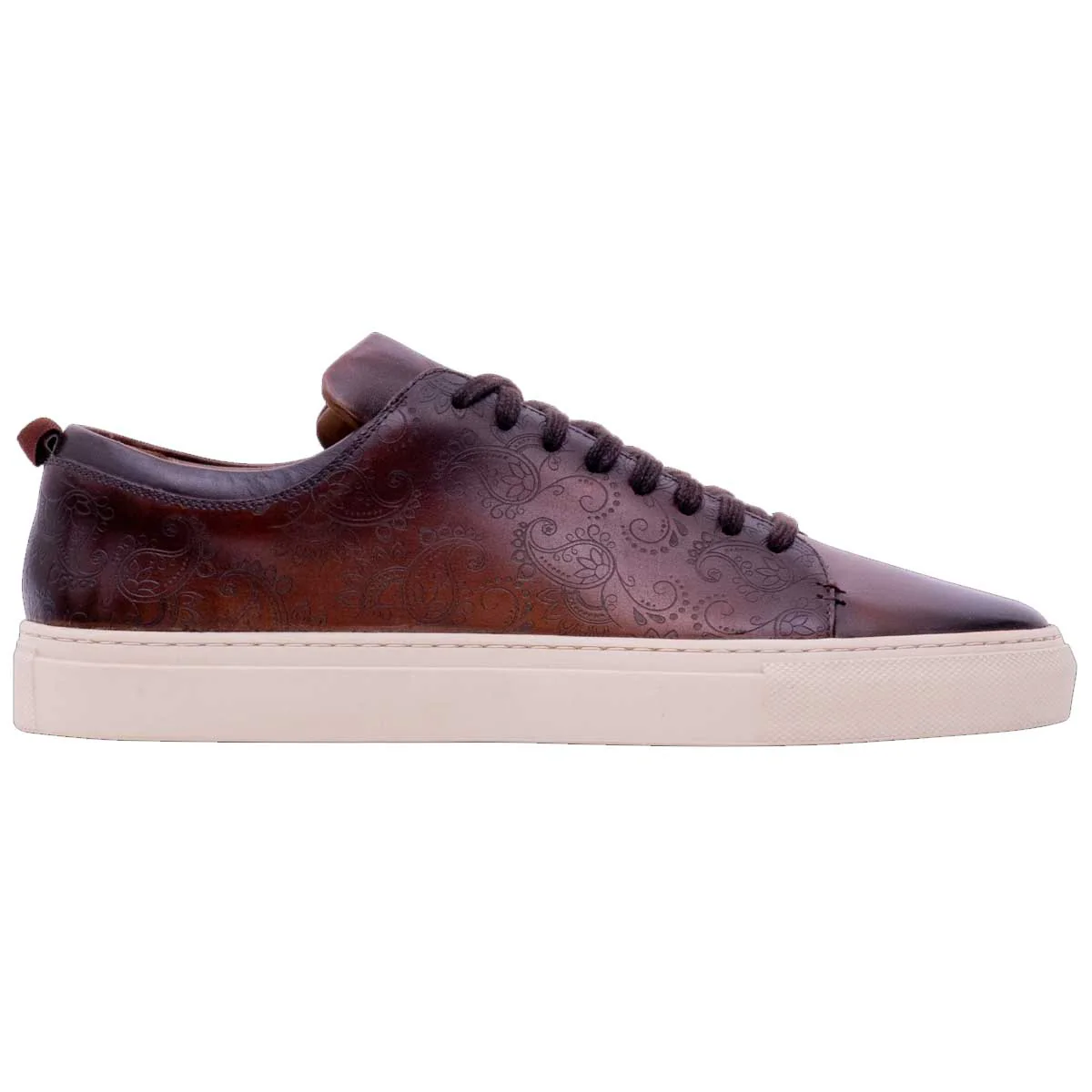 BARKER Paisley Sneakers - Mens - Chestnut Hand Painted - Image 4