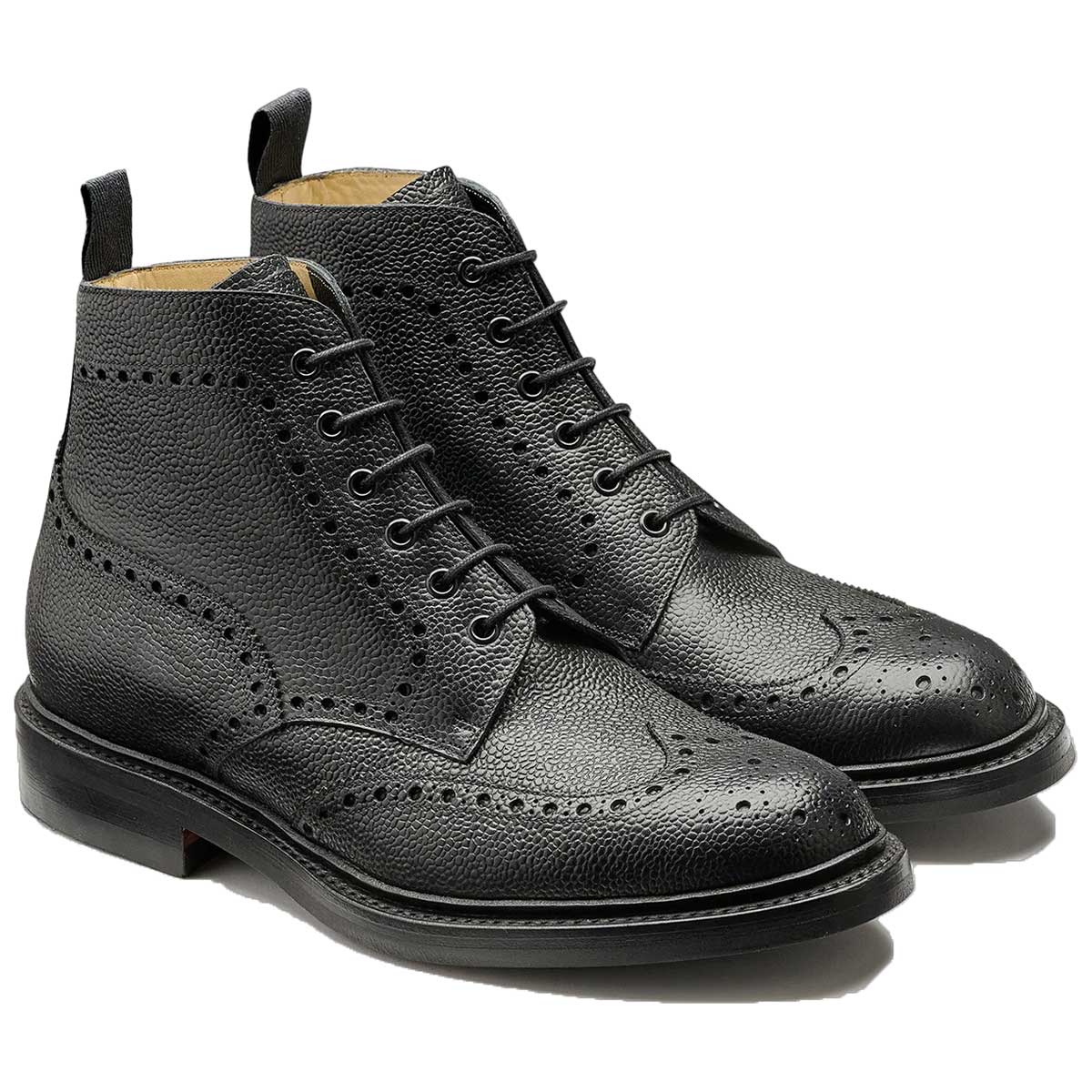 BARKER Pennine Boots - Mens Derby Brogue - Black Grain - Image 2