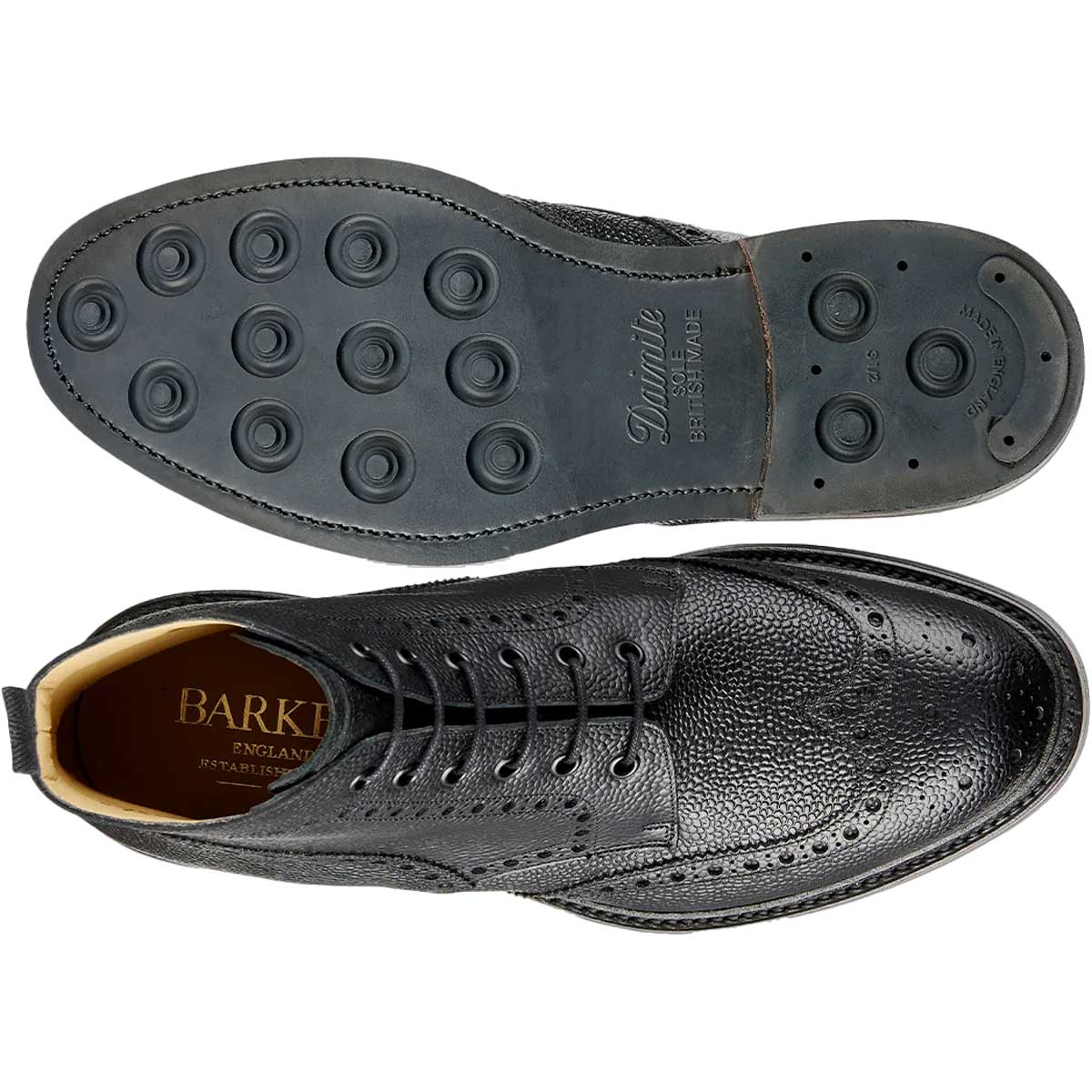 BARKER Pennine Boots - Mens Derby Brogue - Black Grain - Image 4
