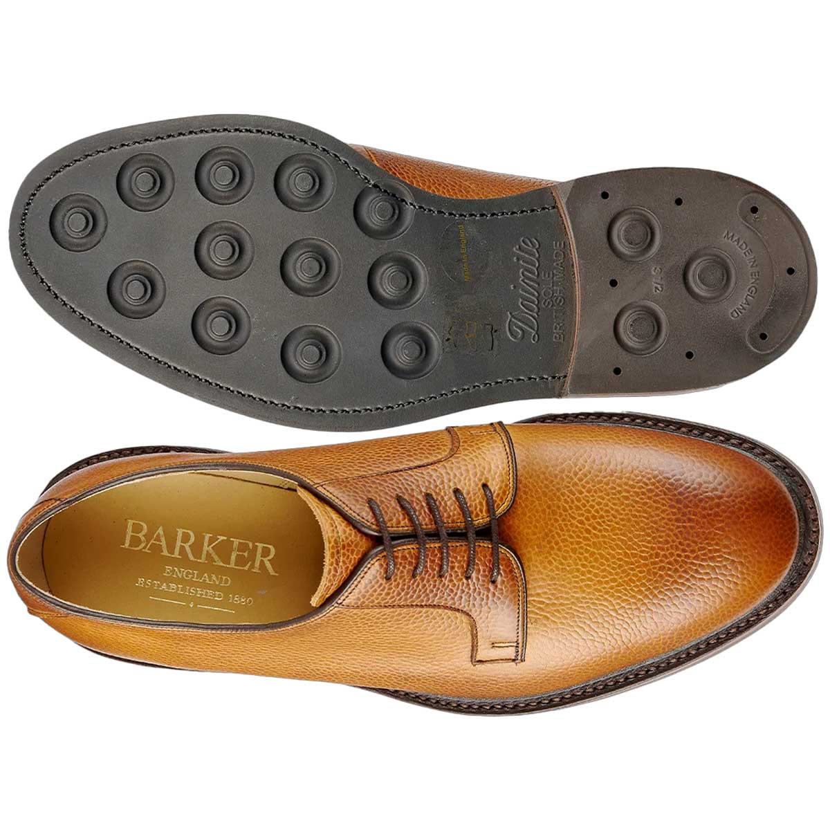 BARKER Penrith Shoes - Mens Derby - Cedar Grain - Image 4