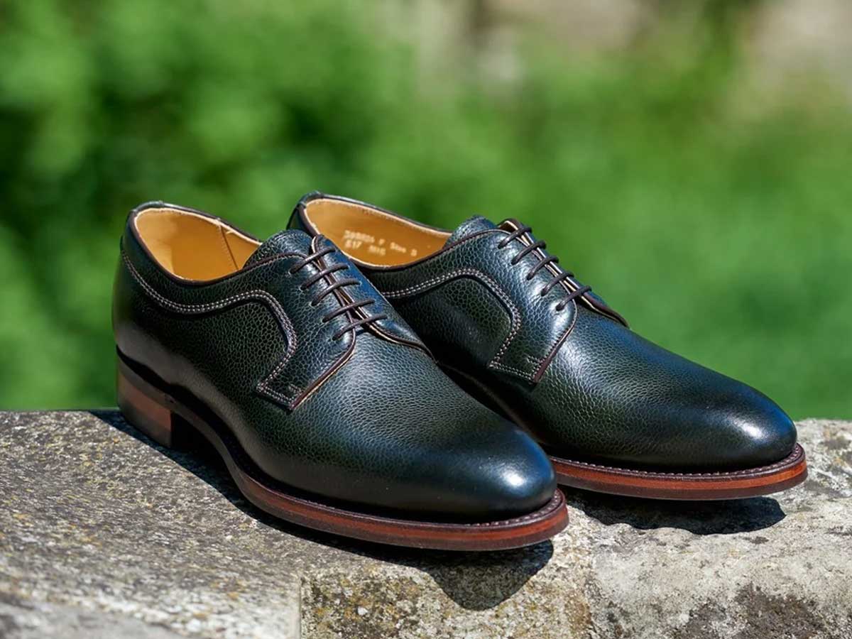BARKER Skye Shoes - Mens Derby Dainite Sole - Olive Green Grain - Image 2