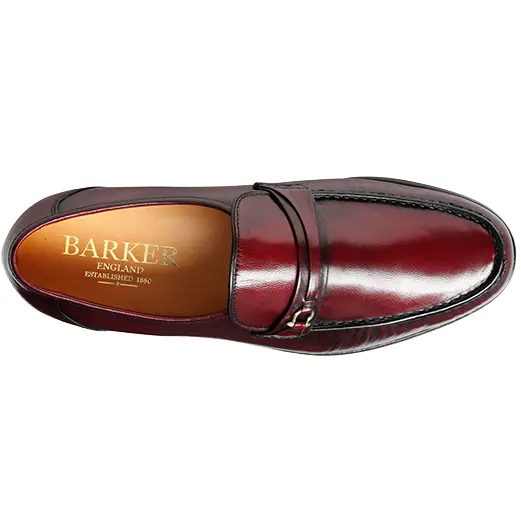 BARKER Wade Shoes - Mens Moccasins - Burgundy Kid - Image 3