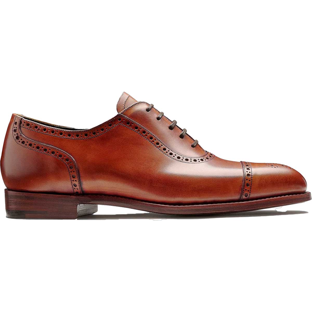BARKER Warwick Shoes - Mens Oxford Brogues - Antique Rosewood Calf - Image 2