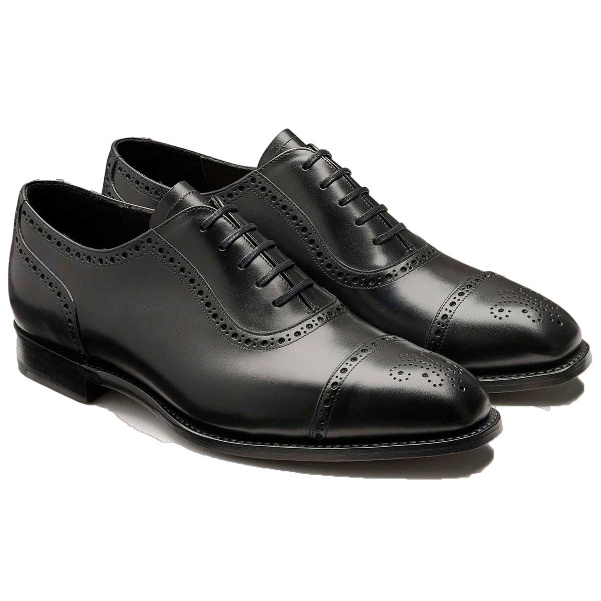 BARKER Warwick Shoes - Mens Oxford Brogues - Black Calf - Image 2
