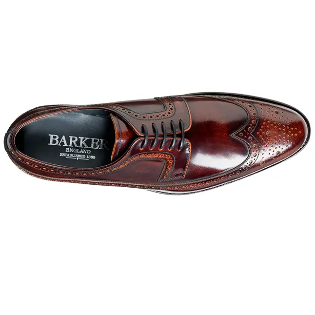 BARKER Woodbridge Shoes - Mens Brogues - Brandy Polish - Image 4