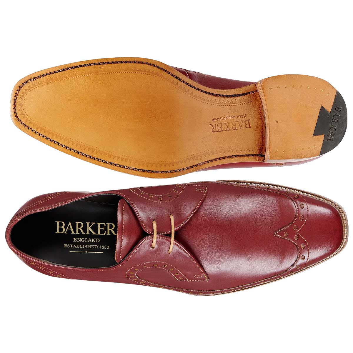 BARKER Woody Shoes - Mens Brogues - Rum & Mustard Calf - Image 3