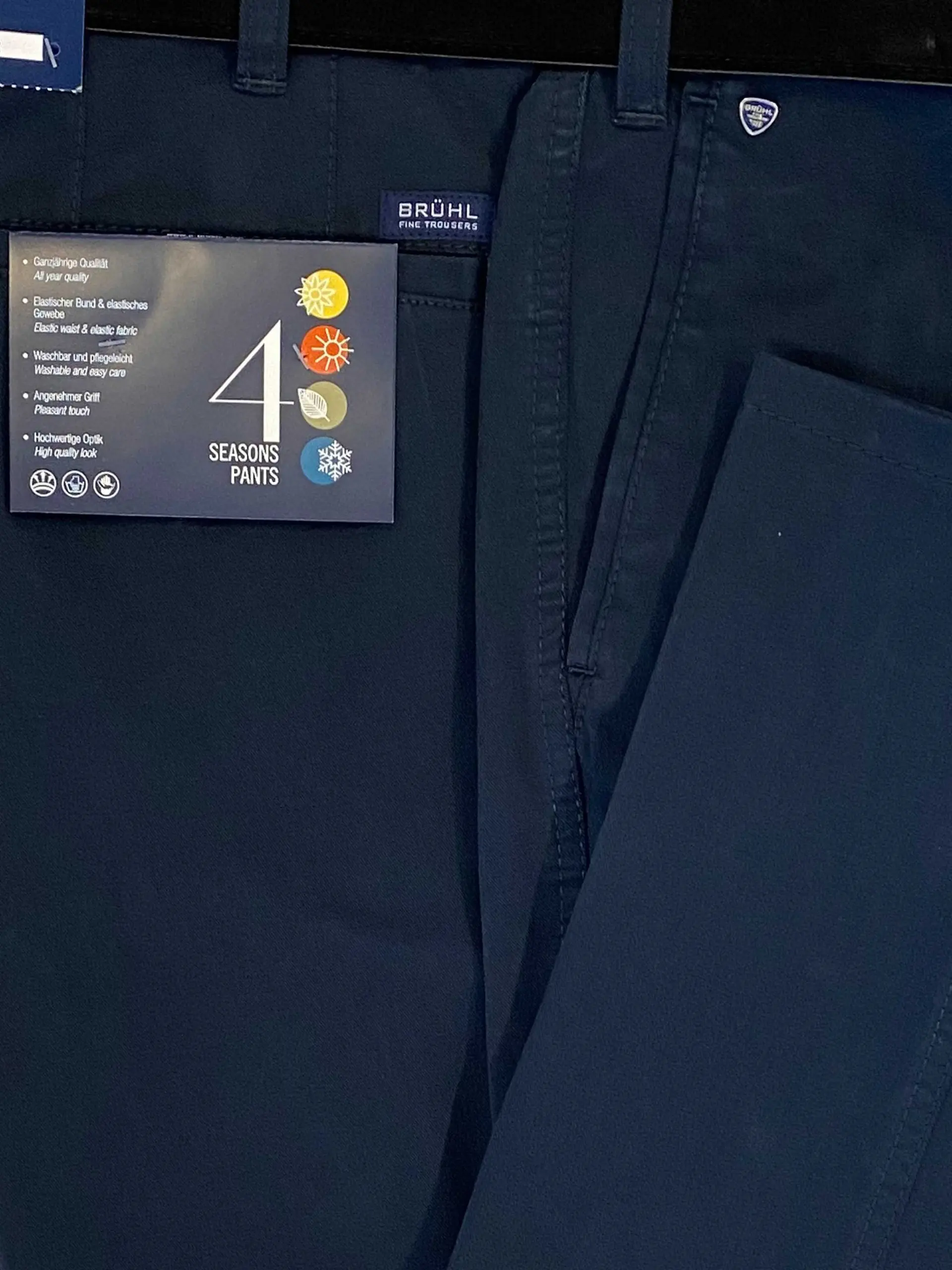 BRUHL Montana Trousers - Four Seasons Chinos - Navy - Image 2