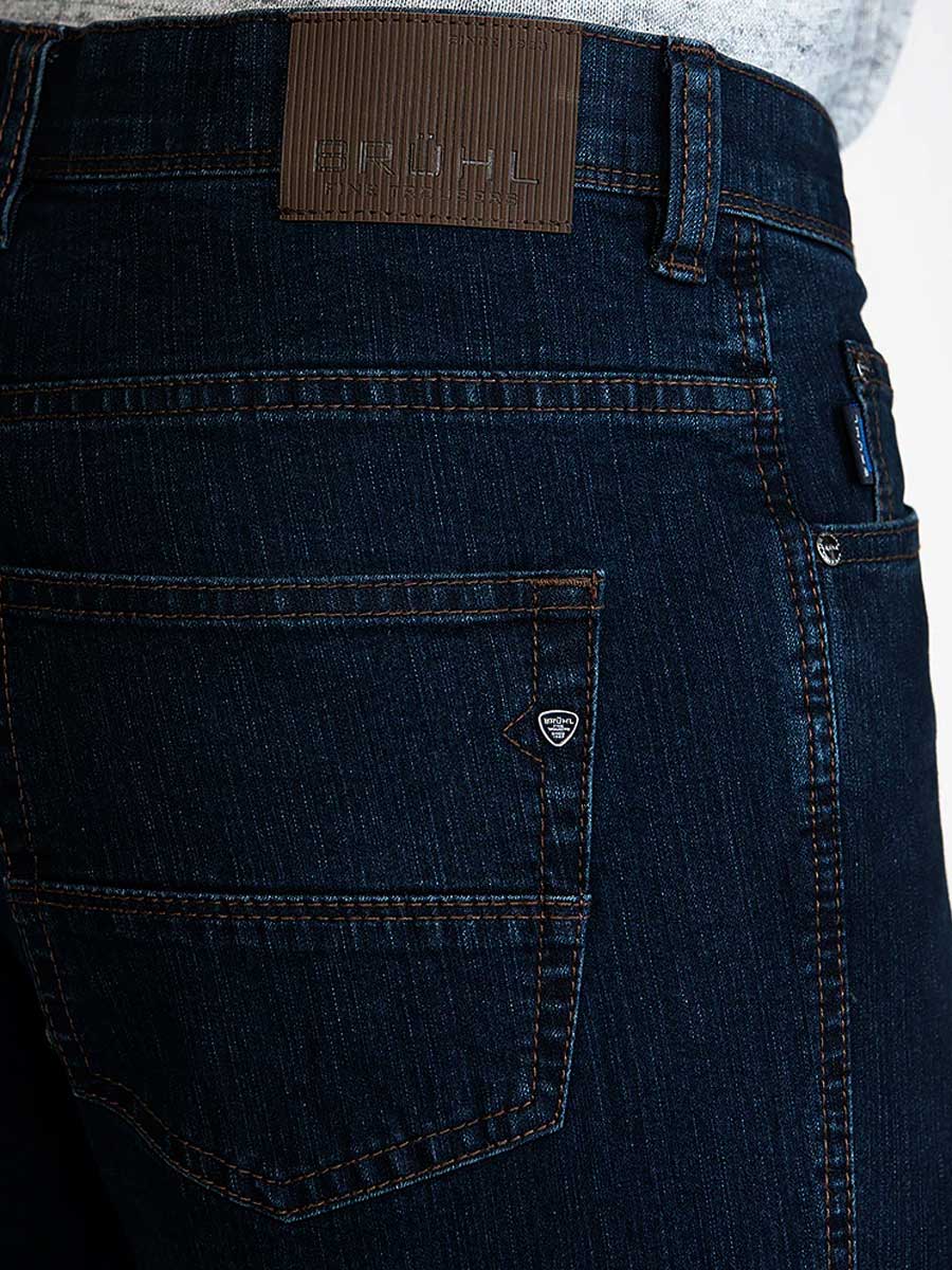 BRUHL Mens Genua III B Light Ring Denim Jeans - Dark Navy - Image 2