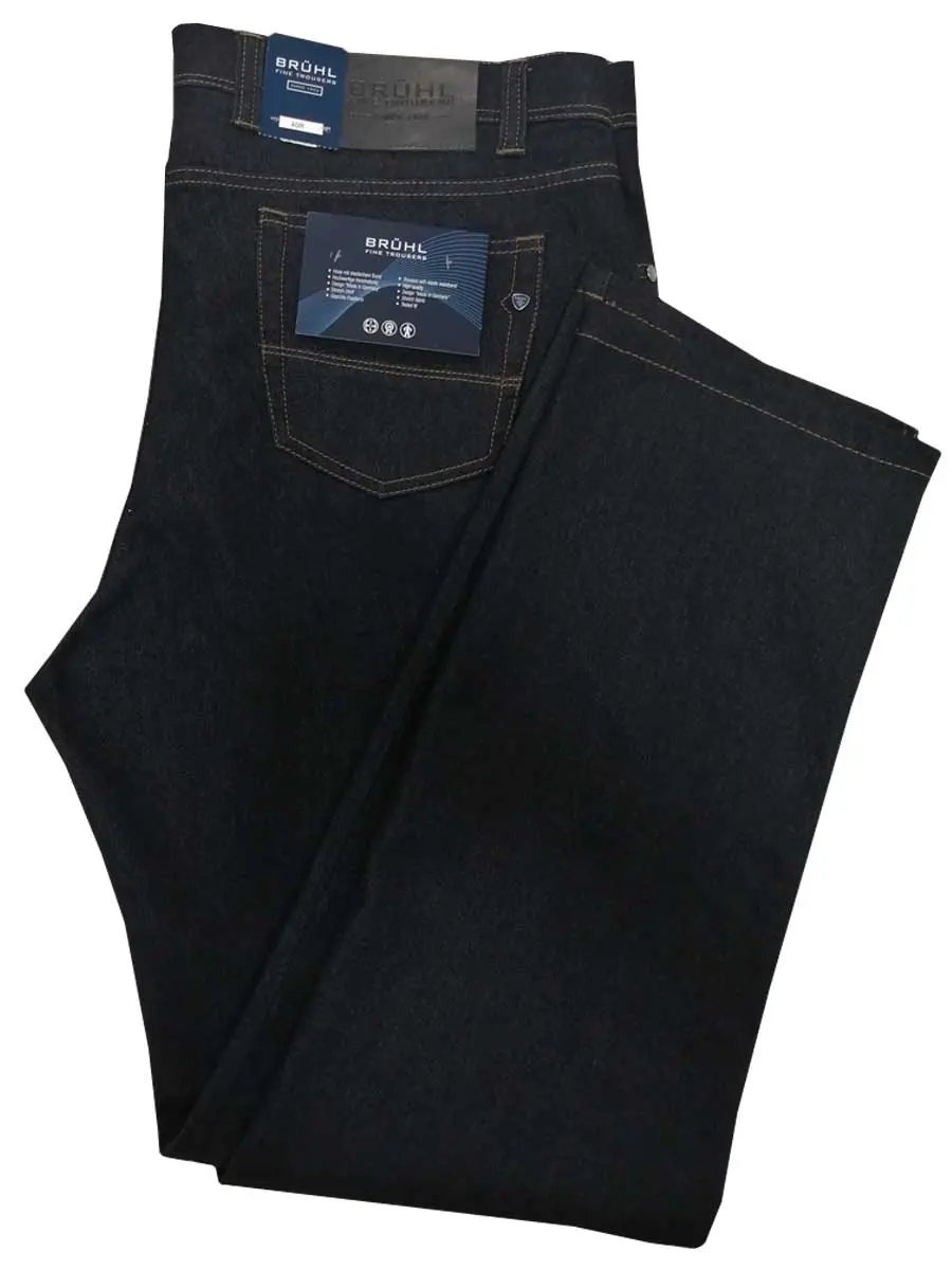 BRUHL Mens Genua III B Light Ring Denim Jeans - Dark Navy - Image 5