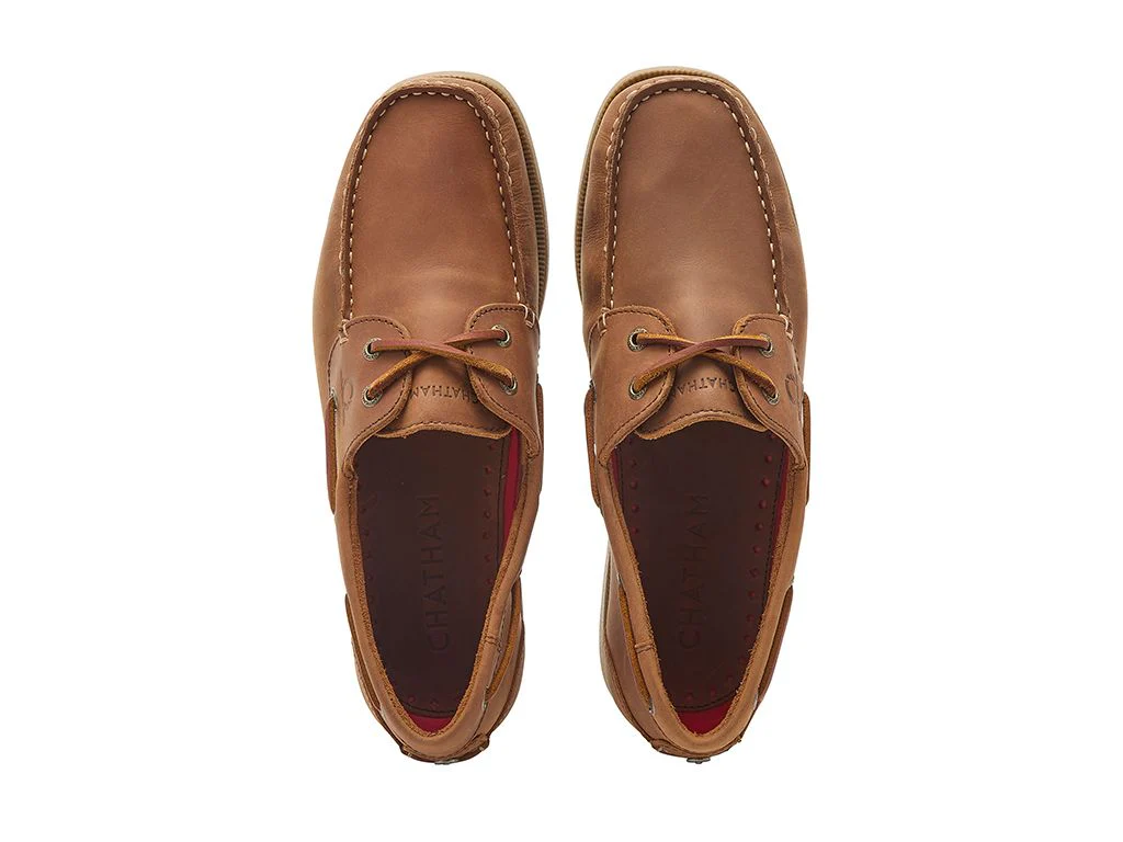 CHATHAM Galley II Leather Boat Shoes - Men's - Dark Tan - Image 3