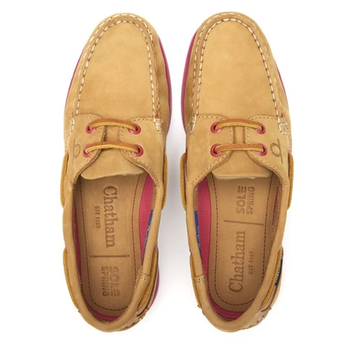 CHATHAM Pippa II G2 Leather Boat Shoes - Women's - Tan/Pink - Image 5